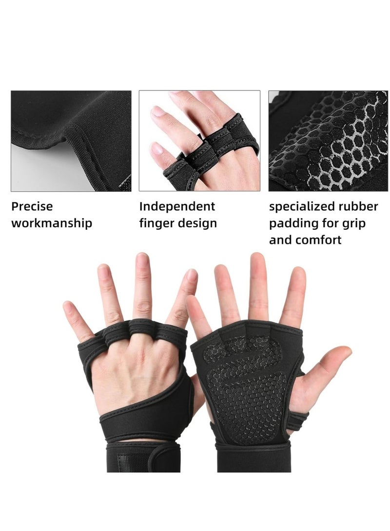 فلوشرينيك قفازات التمرين للرجال/النساء مع دعم للمعصم، قفازات رفع الأثقال القابلة للتنفس، قفازات رياضية للتدريبات المتقاطعة وركوب الدراجات والتجديف ورفع الأثقال للدعم والحماية - Image 5