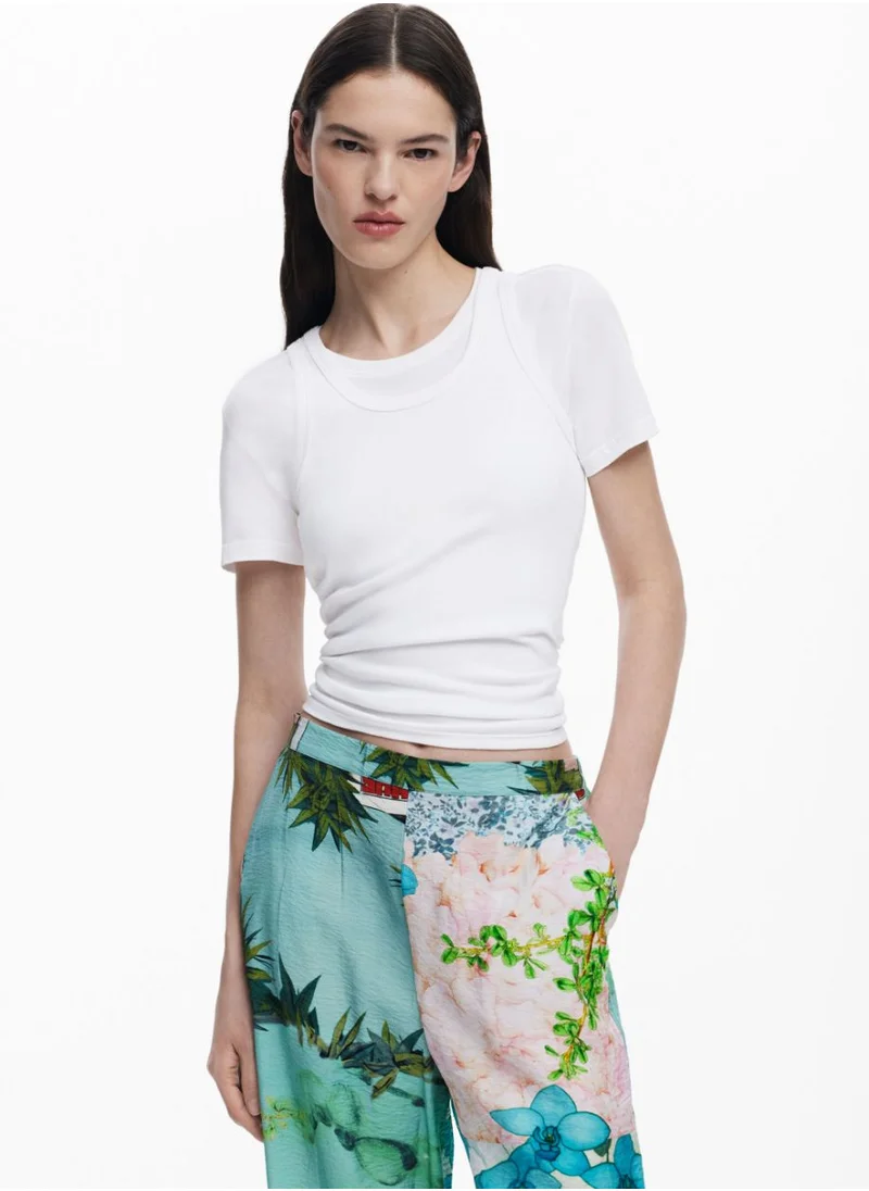 DESIGUAL Floral Print Trousers