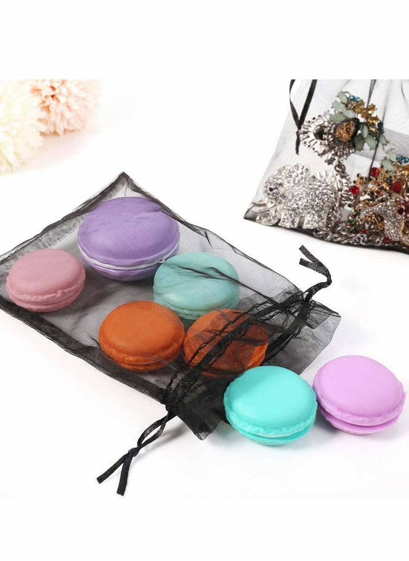 Excefore - 100pcs Black Organza Jewellery Bags with Drawstring  Little Gift Pouches Candy for Party Favor Holiday Jewelry - Image 1