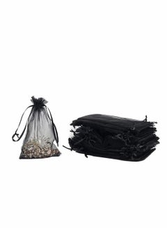 100pcs Black Organza Jewellery Bags with Drawstring  Little Gift Pouches Candy for Party Favor Holiday Jewelry
