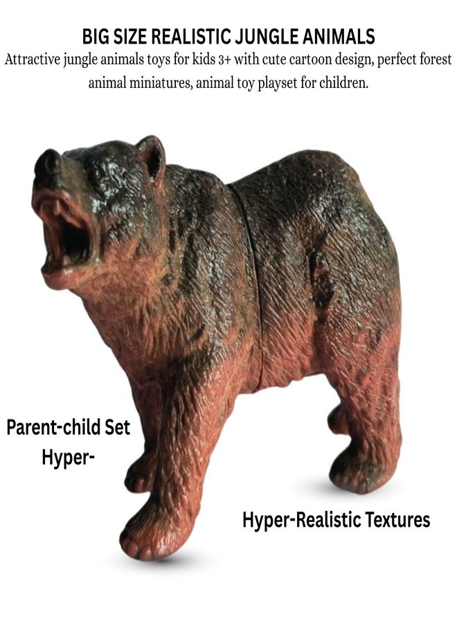 Mallexo Big Size Realistic 6 PCS Wild Jungle Animals Toys for Kids 3+ | Attractive Forest Zoo Animal Toys Action Figures Playset for Boys and Girls Birthday Gifts for Children Education & Decor Items - Image 3