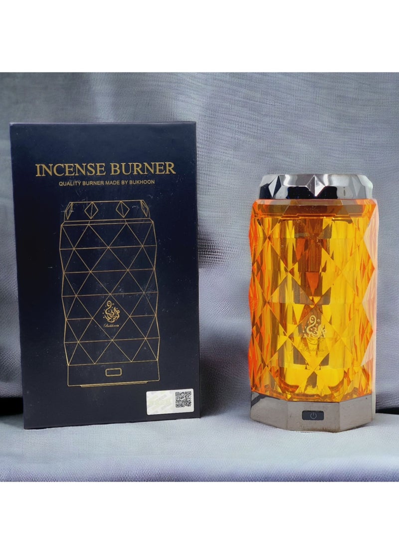 Bukhoor Orange Crystal Bakhour Incense Burner A Stunning Blend Of Beauty And Serenity Elevate Your Space With Elegance - Image 1