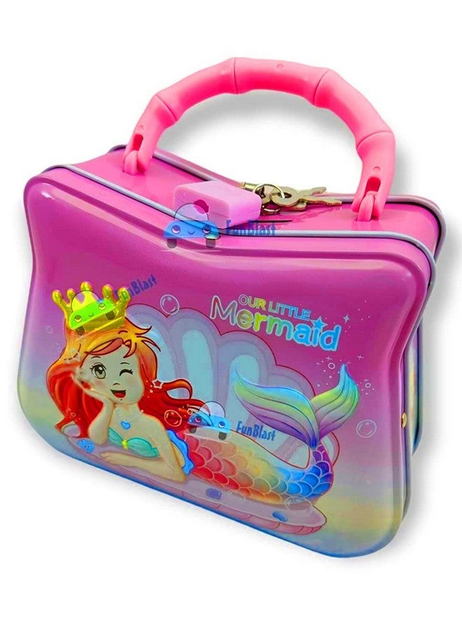 فنبلاست حصالة نقود من فن بلاست - صندوق نقود حورية البحر للأطفال، أولاد وبنات، حصالة نقود للأطفال، عصرية، متعددة الألوان - Image 1