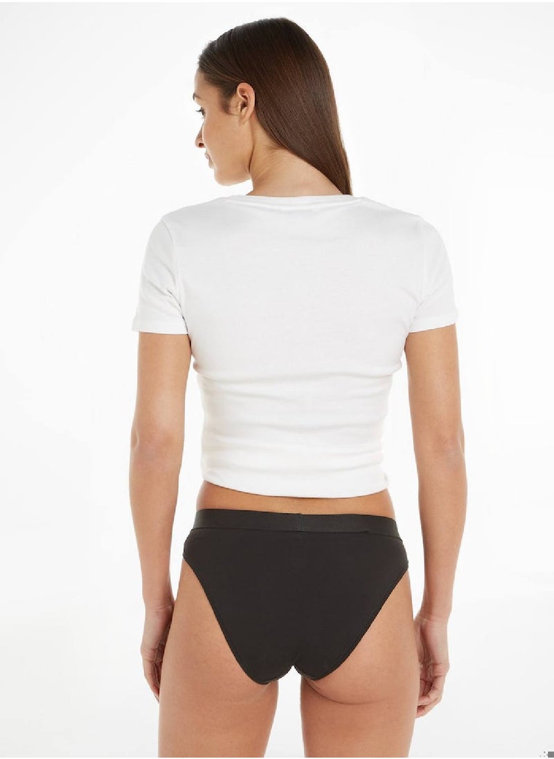 TOMMY HILFIGER Women's Original Logo Waistband Briefs Underwear Bottoms, Black  - Image 5