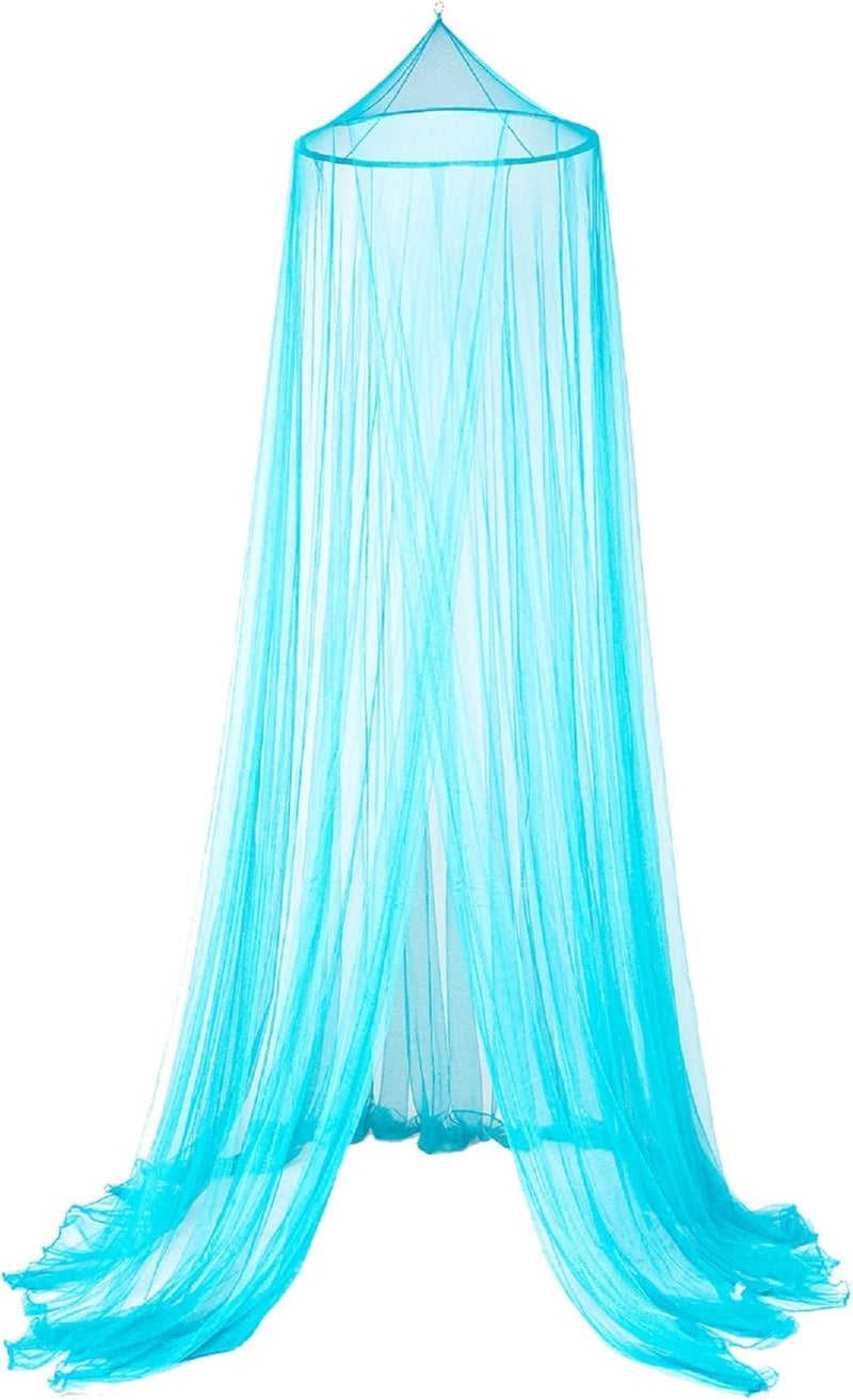 OctoRose Round Hoop Bed Canopy Netting Mosquito Net Fit Crib, Twin, Full, Queen, King (Teal Blue) - Image 1
