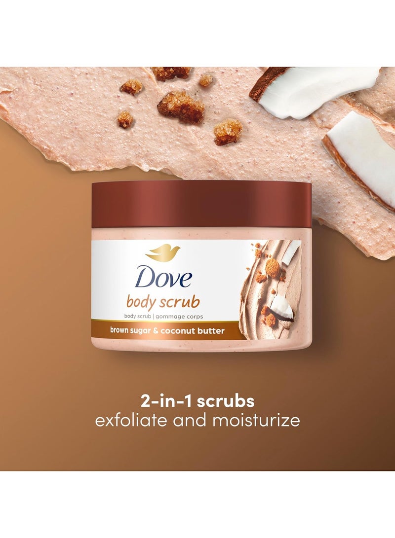 دوف مقشر دوف بالسكر البني وزبدة جوز الهند، 298 غرام | مقشر للجسم لبشرة ناعمة كالحرير | يقشر البشرة ويعيد إليها العناصر الغذائية الطبيعية | ترطيب عميق ونعومة فائقة - Image 5