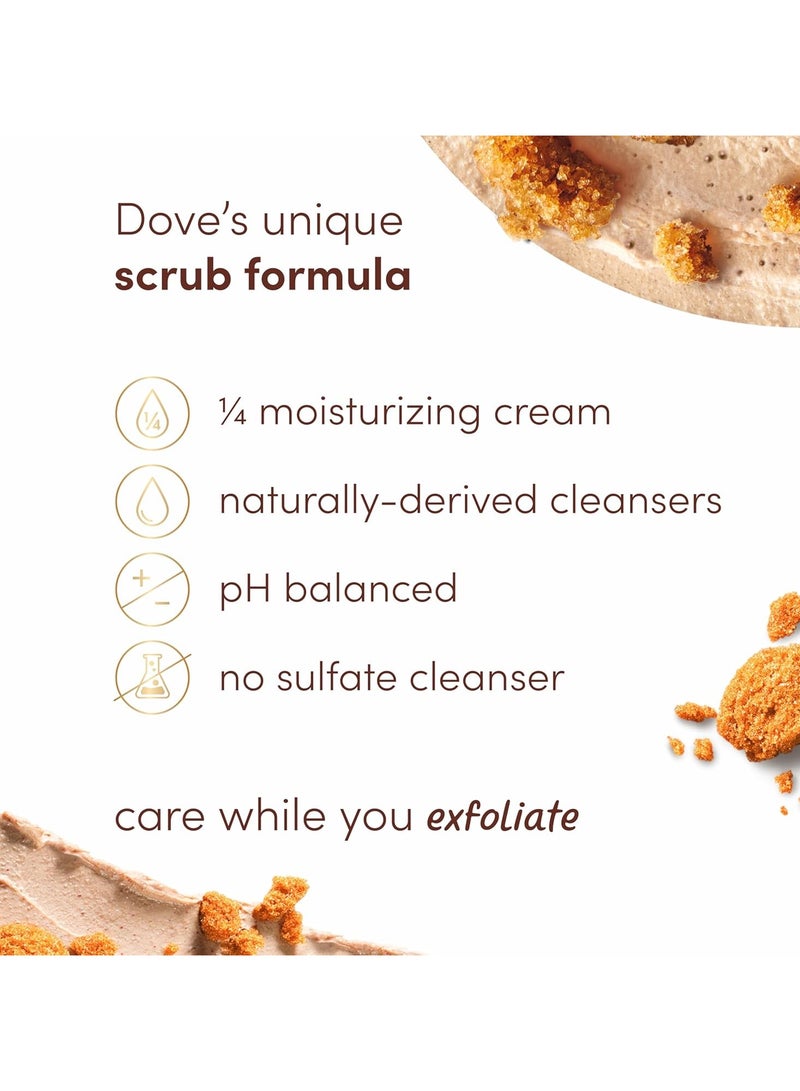 دوف مقشر دوف بالسكر البني وزبدة جوز الهند، 298 غرام | مقشر للجسم لبشرة ناعمة كالحرير | يقشر البشرة ويعيد إليها العناصر الغذائية الطبيعية | ترطيب عميق ونعومة فائقة - Image 4