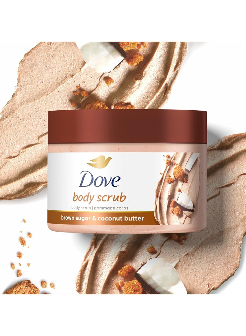 دوف مقشر دوف بالسكر البني وزبدة جوز الهند، 298 غرام | مقشر للجسم لبشرة ناعمة كالحرير | يقشر البشرة ويعيد إليها العناصر الغذائية الطبيعية | ترطيب عميق ونعومة فائقة - Image 2