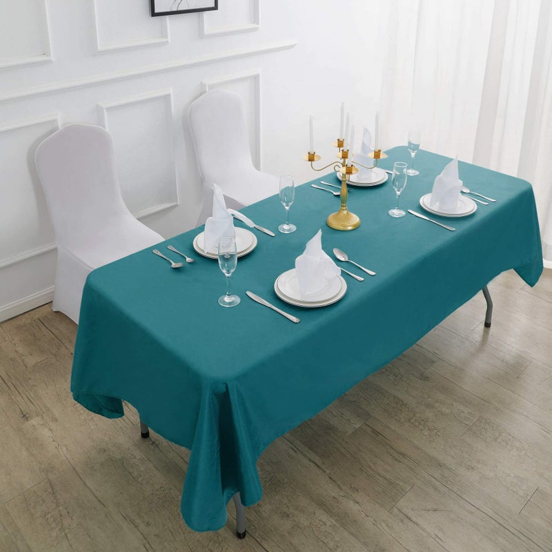 Cupuamon 70 inch Round Tablecloth Washable Polyester Table Cloth Decorative Table Cover for Wedding Party Dining Banquet(70 inch Teal) - Image 3