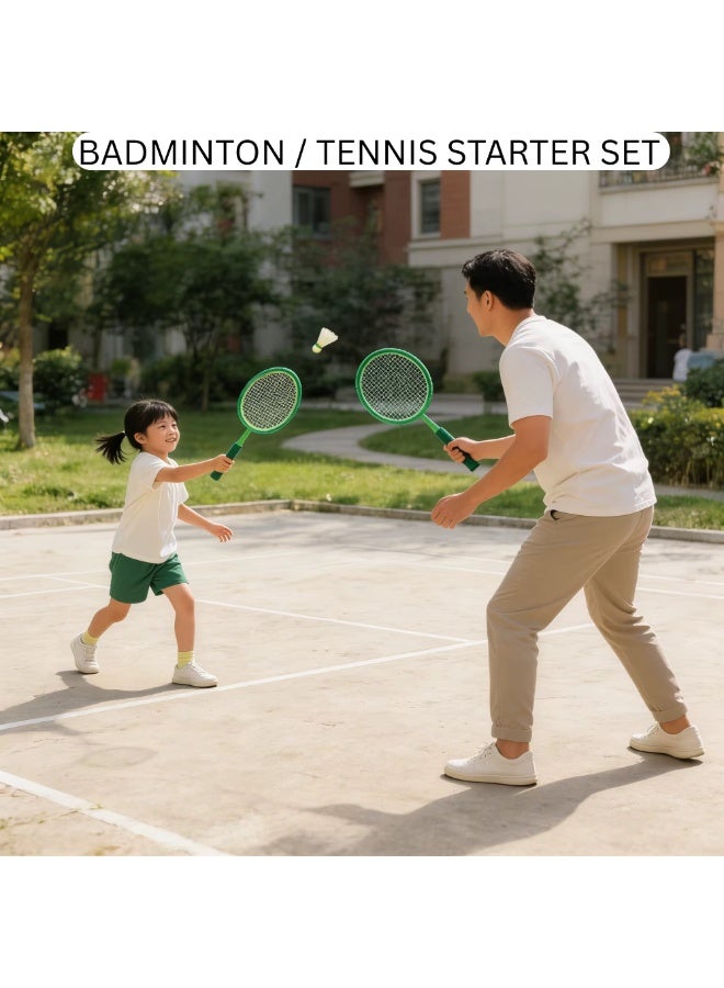 VIO Kids Badminton Starter Set 2 PCS Lightweight Plastic Racket Kit with 1 Shuttlecock 1 Soft Ball for Boys Girls Fun Exercise Screen Free Activity for Kids Garden Beach Backyard Play Set Tennis Beginner Set Training Racquet Set In Assorted Colors for Indoor Outdoor Use - Image 4