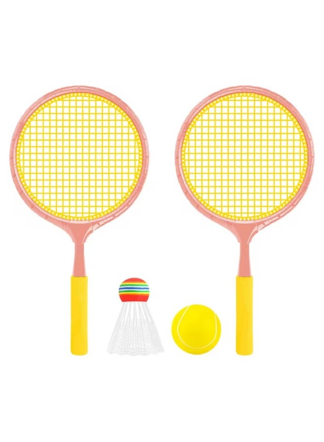 VIO Kids Badminton Starter Set 2 PCS Lightweight Plastic Racket Kit with 1 Shuttlecock 1 Soft Ball for Boys Girls Fun Exercise Screen Free Activity for Kids Garden Beach Backyard Play Set Tennis Beginner Set Training Racquet Set In Assorted Colors for Indoor Outdoor Use - Image 1
