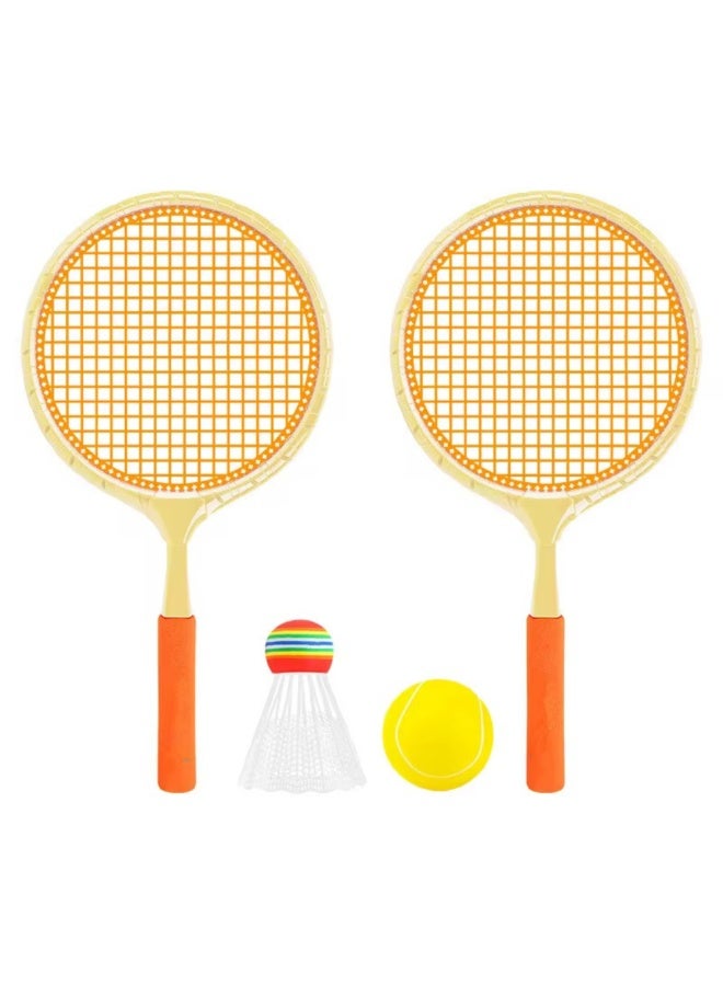 VIO Kids Badminton Starter Set 2 PCS Lightweight Plastic Racket Kit with 1 Shuttlecock 1 Soft Ball for Boys Girls Fun Exercise Screen Free Activity for Kids Garden Beach Backyard Play Set Tennis Beginner Set Training Racquet Set In Assorted Colors for Indoor Outdoor Use - Image 2