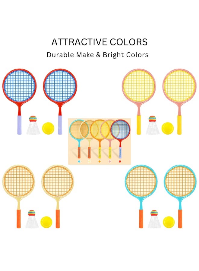 VIO Kids Badminton Starter Set 2 PCS Lightweight Plastic Racket Kit with 1 Shuttlecock 1 Soft Ball for Boys Girls Fun Exercise Screen Free Activity for Kids Garden Beach Backyard Play Set Tennis Beginner Set Training Racquet Set In Assorted Colors for Indoor Outdoor Use - Image 3