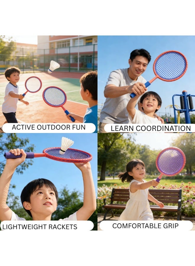 VIO Kids Badminton Starter Set 2 PCS Lightweight Plastic Racket Kit with 1 Shuttlecock 1 Soft Ball for Boys Girls Fun Exercise Screen Free Activity for Kids Garden Beach Backyard Play Set Tennis Beginner Set Training Racquet Set In Assorted Colors for Indoor Outdoor Use - Image 5