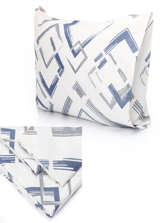 snooze Flat bed sheet set 2pcs, 180*235 cm + Free Pillowcase, Seafoam design - Image 3