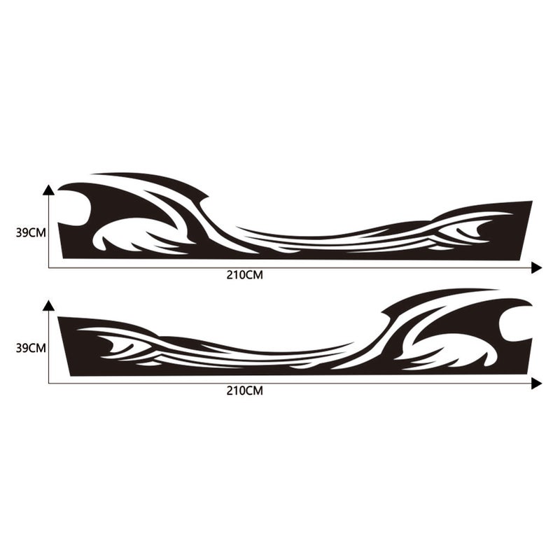Wave Flame Graphics Car Body Side Stickers Flame Stripe Decals for Car Universal Vinyl Waterproof Decal Decoration Accessories for Truck SUV Vehicles - Image 5