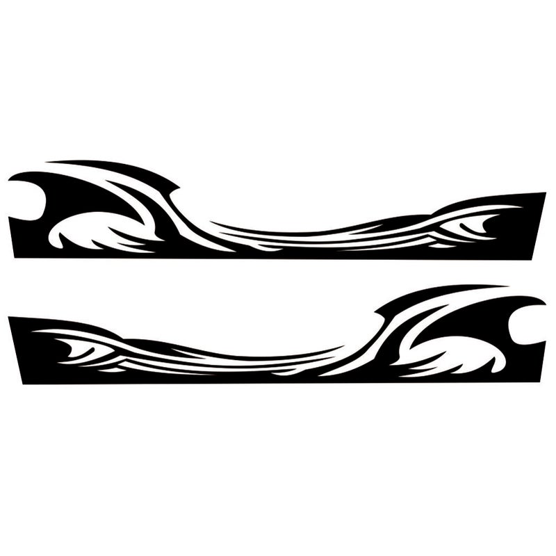 Wave Flame Graphics Car Body Side Stickers Flame Stripe Decals for Car Universal Vinyl Waterproof Decal Decoration Accessories for Truck SUV Vehicles - Image 1