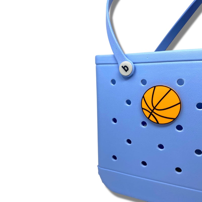 FRESHe BAGLETS  Basketball Charm Accessory Compatible with All Rubber Tote Bags  Decorative Basketball Charm Perfect for Customizing Your Bag  Showing Your Team Support  Made in USA Basketball