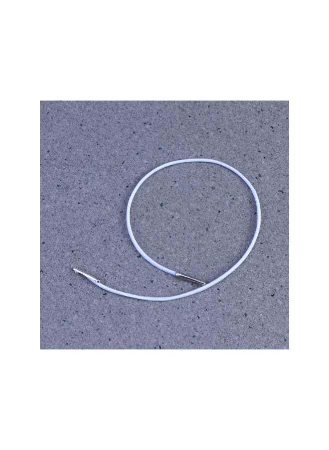WYBOT - 100PCS Elastic Barbed Cords Barbed Elastic Cord Stretch Round String with Metal Barbs Barbed for Mask Making (White) - Image 1