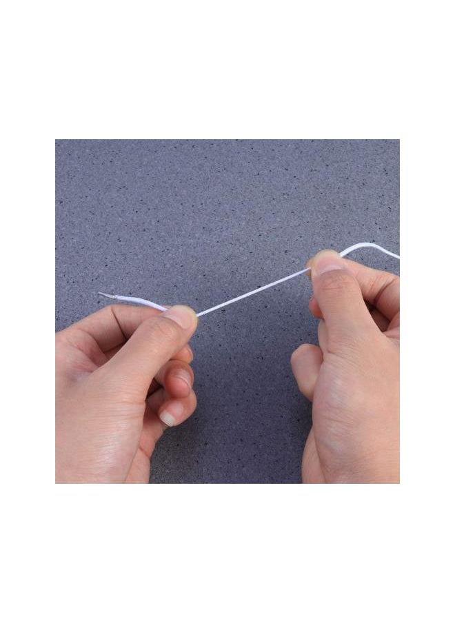 WYBOT - 100PCS Elastic Barbed Cords Barbed Elastic Cord Stretch Round String with Metal Barbs Barbed for Mask Making (White) - Image 1