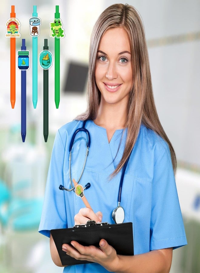 Sinload 24 Pcs Nurse Pens Cute Nurses Set Accessories Medical Assistant Gifts Novelty Gel Ink Pen for Writing Club Women Men Cna Work Office Coworker Teacher Supplies(Classic) - Image 3