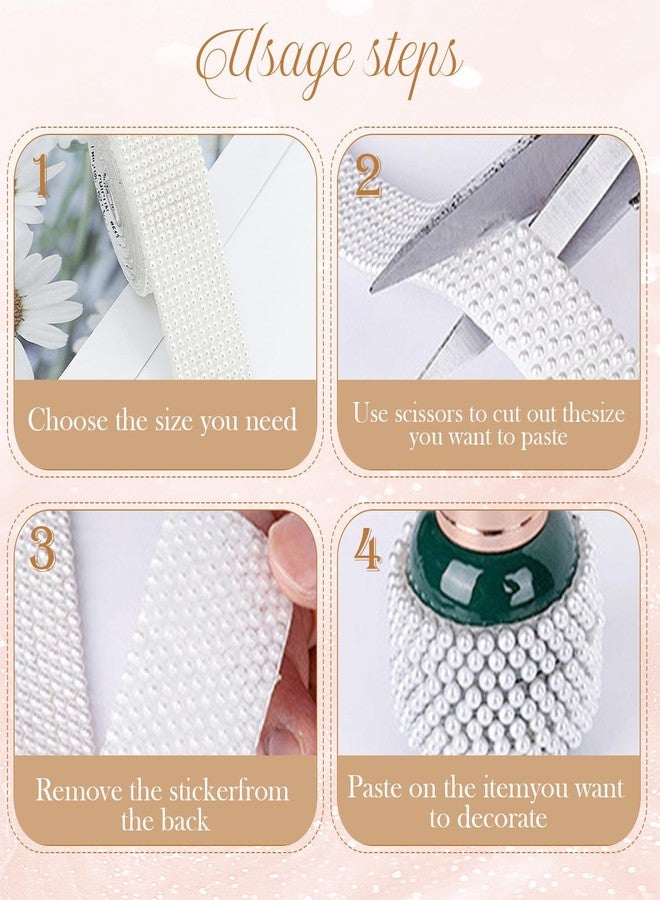 CoolShef شريط لاصق ذاتي من اللؤلؤ من كول شيف - ملصق لؤلؤ بطول ياردة واحدة لتغليف الهدايا، والأعمال الفنية والحرفية اليدوية، وسجل القصاصات، وتزيين المنزل - Image 4