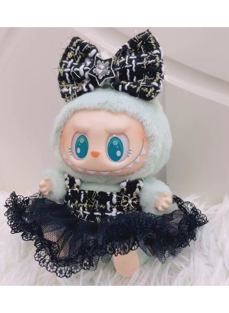 LABUBU Labubu Doll Clothing Set, suitable for hanging plush dolls up to 17cm, interchangeable clothing for first, second, and third generation vinyl collectible dolls, durable and stylish accessories, suitable for creative games 