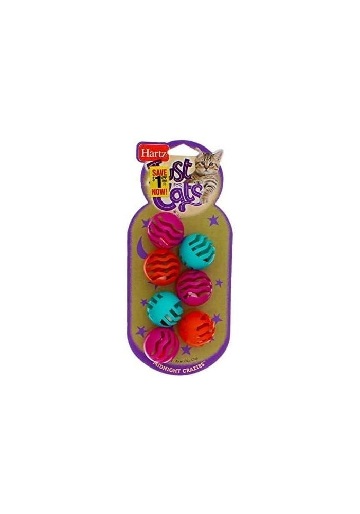 Hartz Just For Cats Midnight Crazies Jingling Play Balls - 7 Colorful Cat Toys for Playtime Fun - Image 5