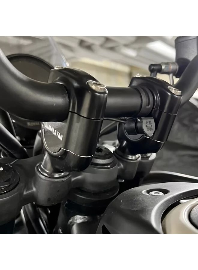 2024 Himalayan 450 Premium Black Aluminum Alloy Handlebar Risers Extend Adapter - Image 4