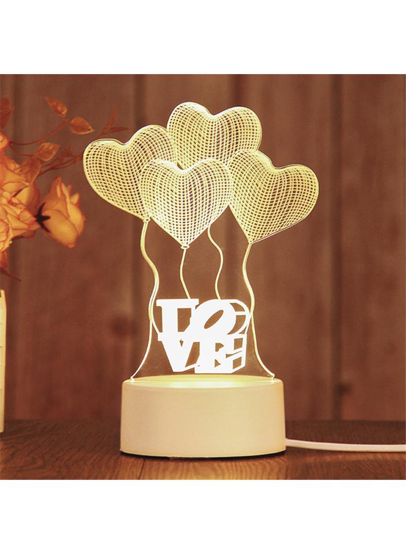 Creative 3D Usb Three Color Desk Lamp Night Lamp Birthday Gift Festive Atmosphere Lamp Desk Lamp