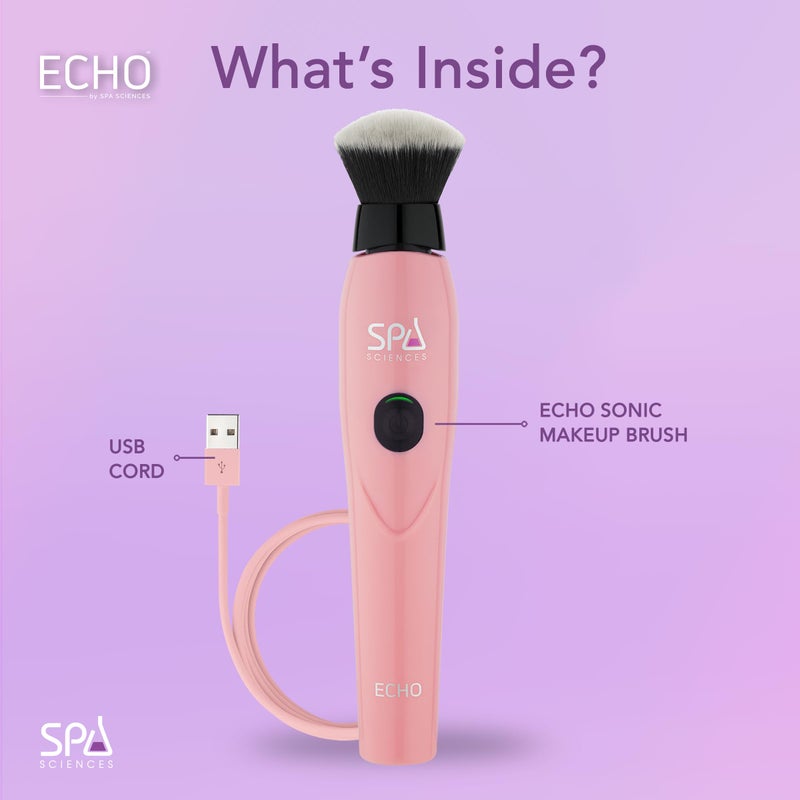 SPA SCIENCES Spa Sciences ECHO - Makeup Brush for Flawless Blending, Contouring, Highlight & Airbrush Finish - 3 Speeds - Rechargeable - Image 4