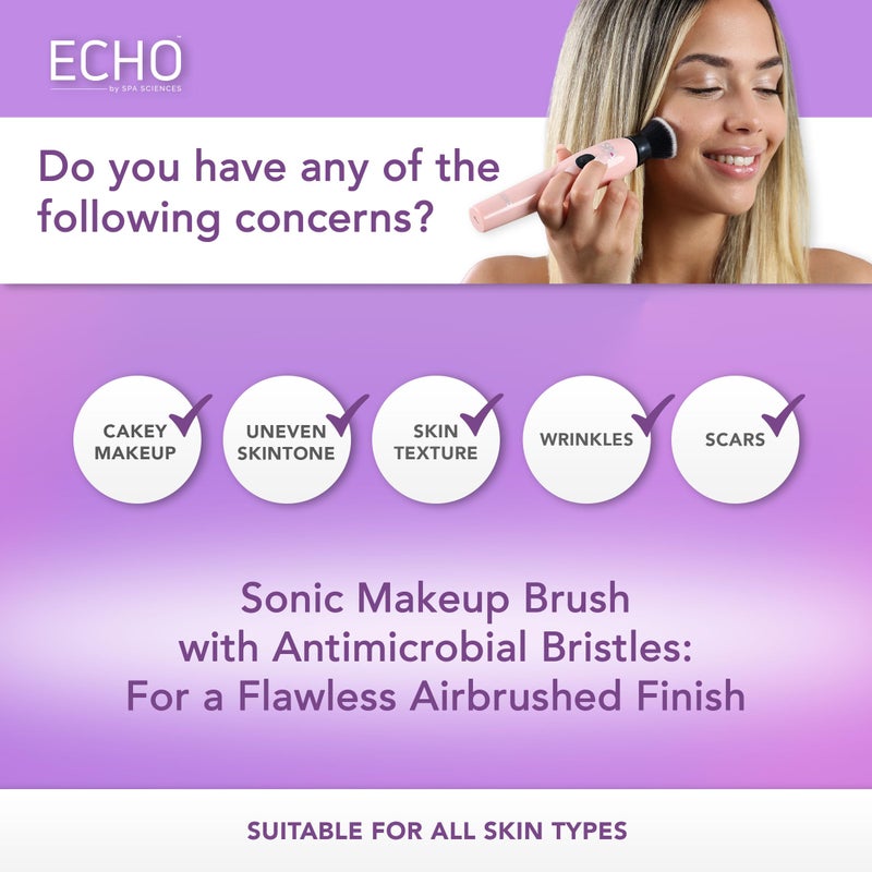 SPA SCIENCES Spa Sciences ECHO - Makeup Brush for Flawless Blending, Contouring, Highlight & Airbrush Finish - 3 Speeds - Rechargeable - Image 2