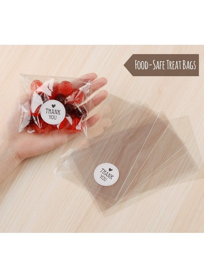 ilauke 200Pcs Candy Treat Bags 4" X 6" Clear Cellophane Bag Thickening Plastic Party Favor Pastry Bags For Birthday Wedding Cookie Gift Lollipop Sticks Chocolate - Image 5