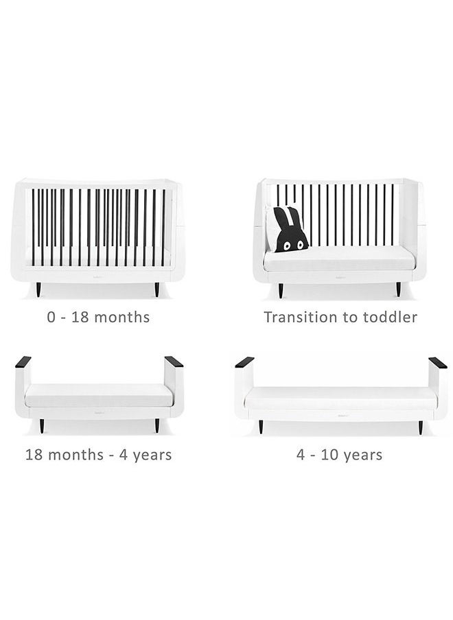 Snuz Kot Skandi Cot Bed For Infant And Baby/Kids/Toddler, Modern And Minimal Style , Easly Convert To Toddler Bed , Made of Sustainably Sourced Wood , From 0 To 10 Years(W72 X L133Cm X H89Cm) - Mono  - Image 3