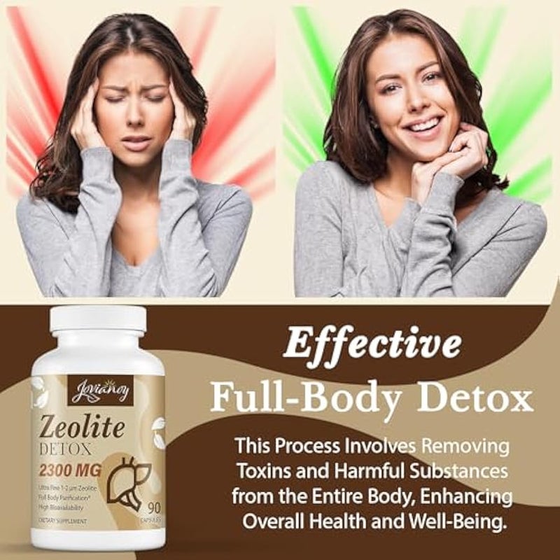 Zeolite Detox Capsules, Organic Activated Charcoal, Bentonite Clay, 1-2 µm Clinoptilolite, Maximum Absorption, Gut Liver Detox Cleanse Full Body for Women Men, 90 Capsules - Image 4