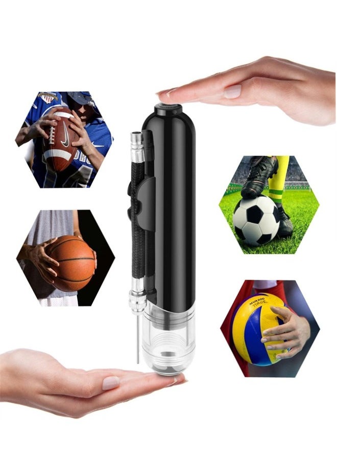 Generic - Ball Pump, 1pcs Portable Dual Action Air Pump Manual Sports Basketball Soccer Volleyball Ball Inflator Pump with Needles and 10pcs Nozzles, 6inch, Black - Image 1