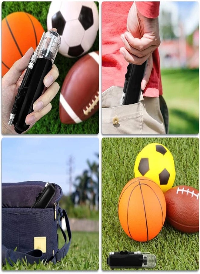 Generic - Ball Pump, 1pcs Portable Dual Action Air Pump Manual Sports Basketball Soccer Volleyball Ball Inflator Pump with Needles and 10pcs Nozzles, 6inch, Black - Image 1