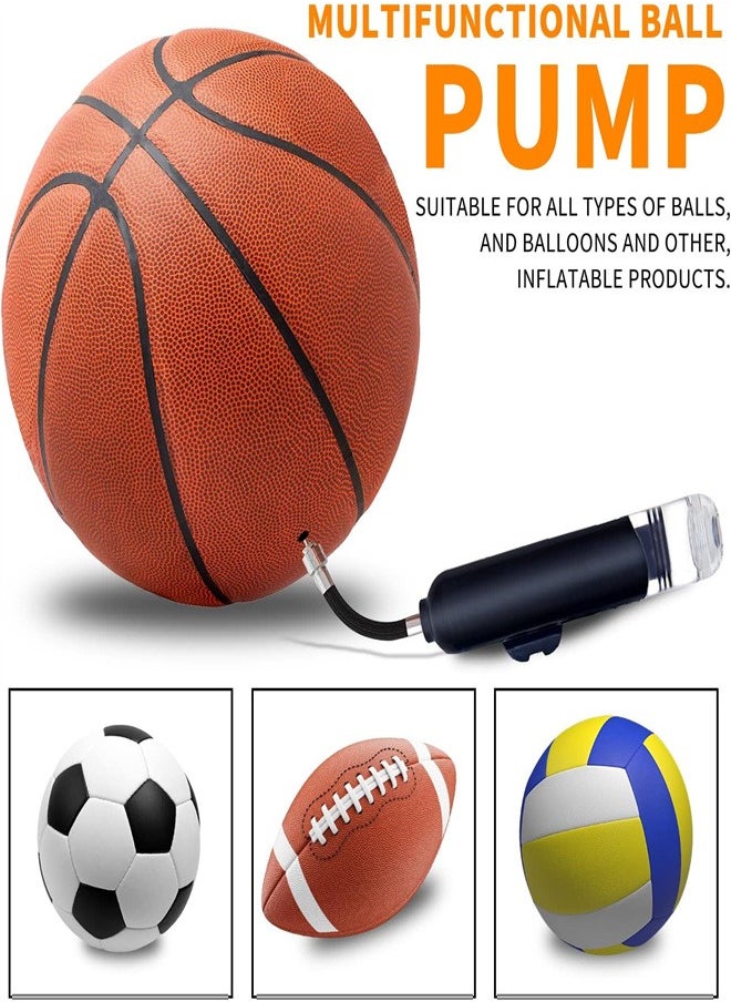 Generic - Ball Pump, 1pcs Portable Dual Action Air Pump Manual Sports Basketball Soccer Volleyball Ball Inflator Pump with Needles and 10pcs Nozzles, 6inch, Black - Image 1
