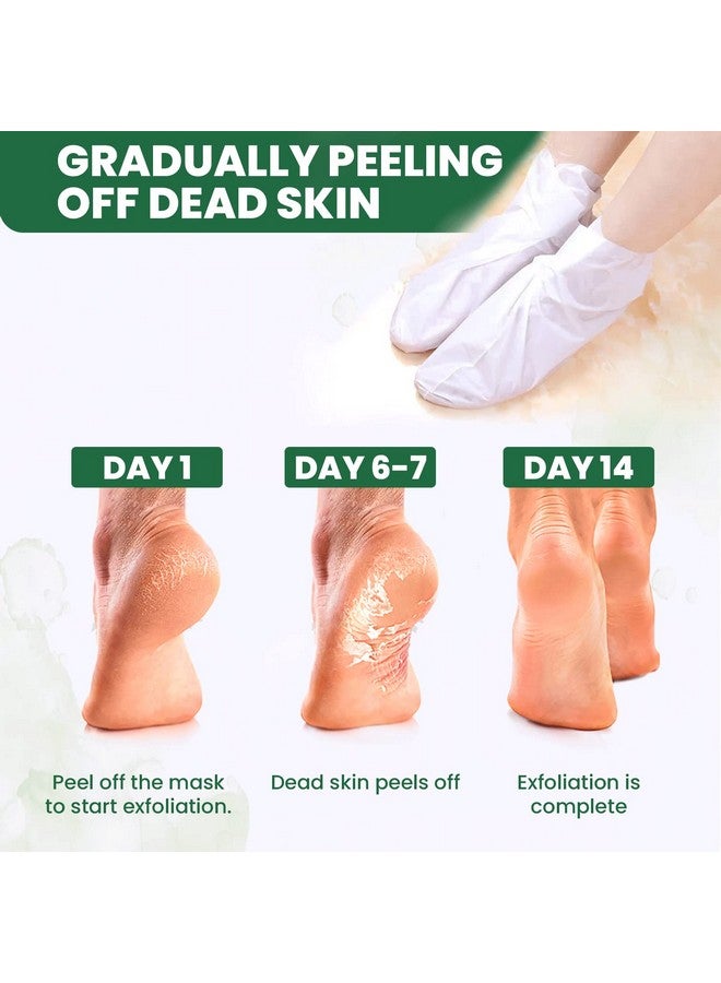 AZAH Exfoliating Foot Mask | Peeling Mask For Cracked Feet | Dead Skin Remover | Heel Peel Pedicure | At Home Foot Care | Pack Of 2 | Natural Tea Tree | Exfoliant Foot Crack Socks With Moisturisation… - Image 5