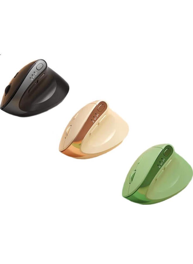 B.O.W Md190L Max Ergonomic Dual-Mode Wireless Bluetooth Mouse Silent Vertical Rechargeable Office Notebook Universal Mouse Milk Tea Color - Image 2