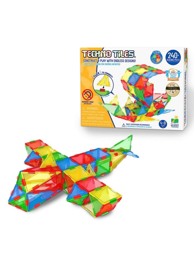 The Learning Journey: Techno Tiles Base Set Orignal Educational STEM Preschool Stacking Toy Construction Building Blocks 240+ Pieces Toys & Gifts for Boys & Girls Ages 4,5,6,7,8 Years and Up - Image 1