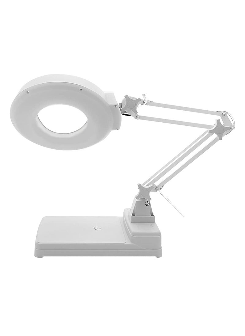 gluckluz - Magnifying Lamp 30 LED Magnifier Desk Lamp 10X Magnifying Glass Lamp with 4.2 Inch Lens Adjustable Swivel Arm for Reading Work Repair Sewing Crafts - Image 1