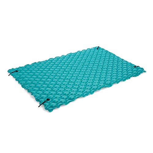 Intex 56841EP Giant Inflatable Floating Water Mat Relaxing Platform Pad for Pools and Lakes with 4 Connect n Float Connectors Teal - Image 1