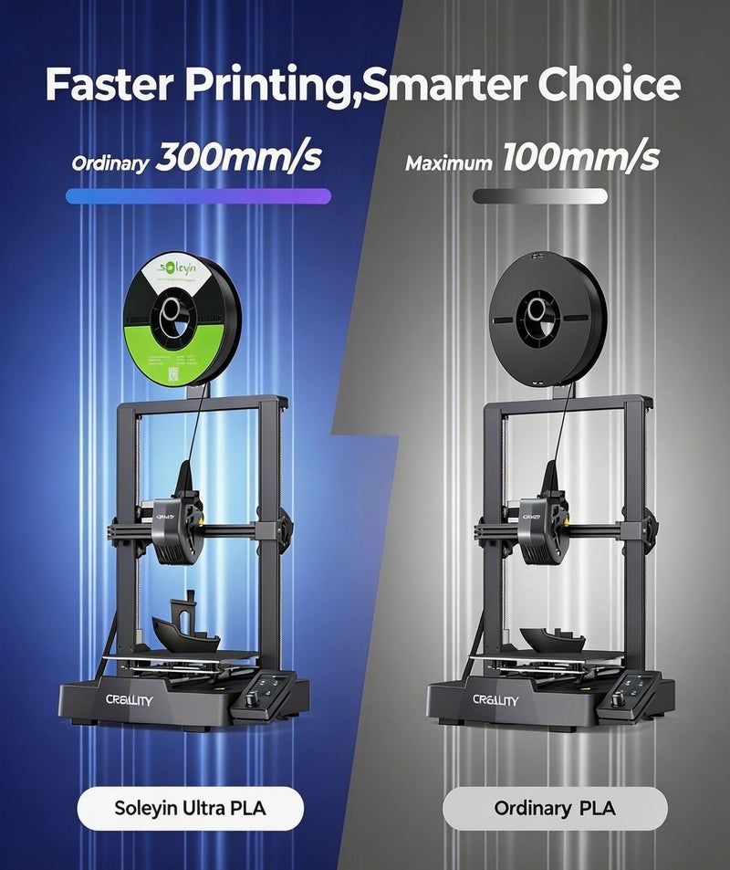 Creality 3D 3D Printer Filament, Soleyin Ultra PLA Filament fot 3D Printing, High-Speed Filaments , Fit Most FDM 3D Printer, Soleyin by Creality, 1.75mm PLA Black&White Black & White - Image 3