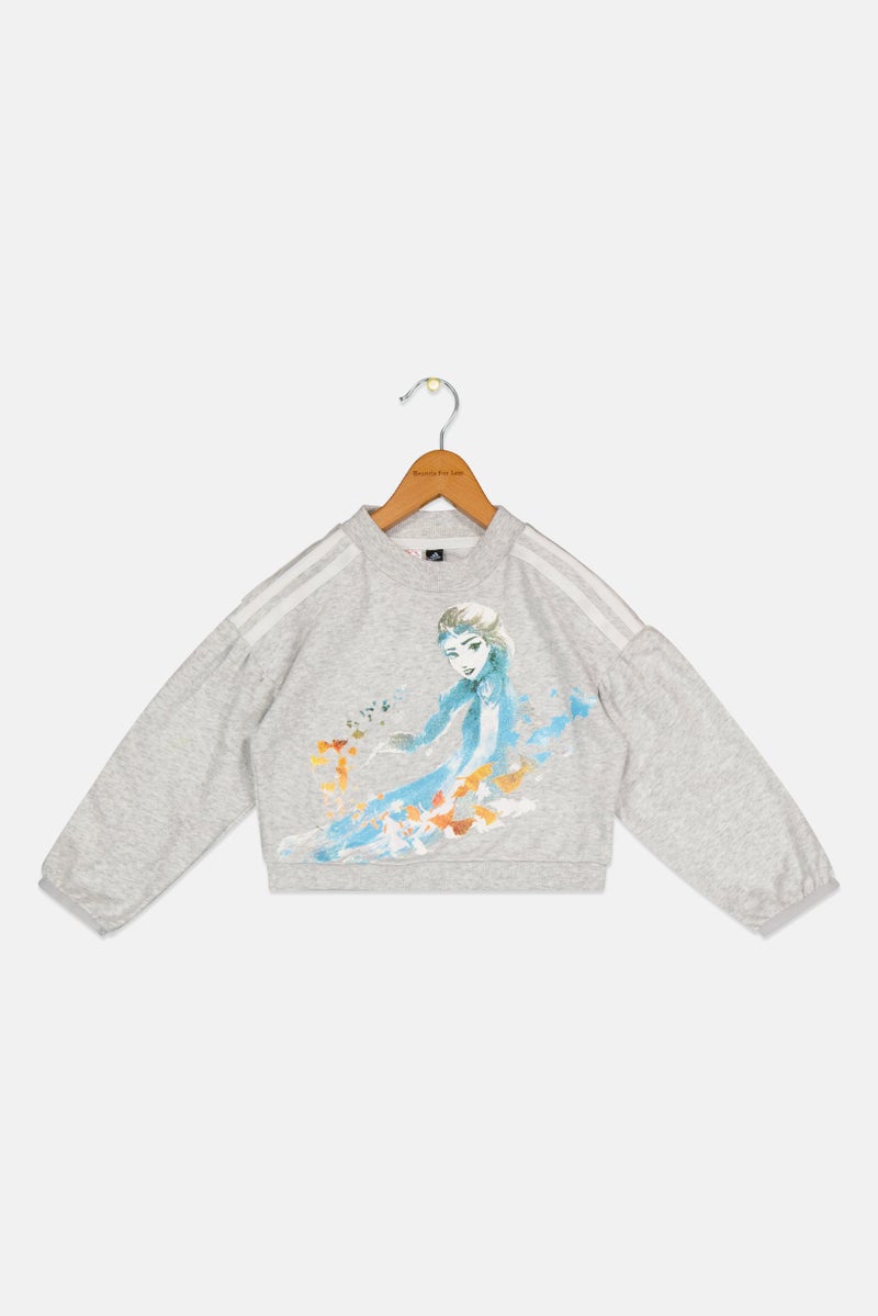 Adidas Toddlers Girl Frozen Elsa Long Sleeves Sweatshirt, Light Grey - Image 2