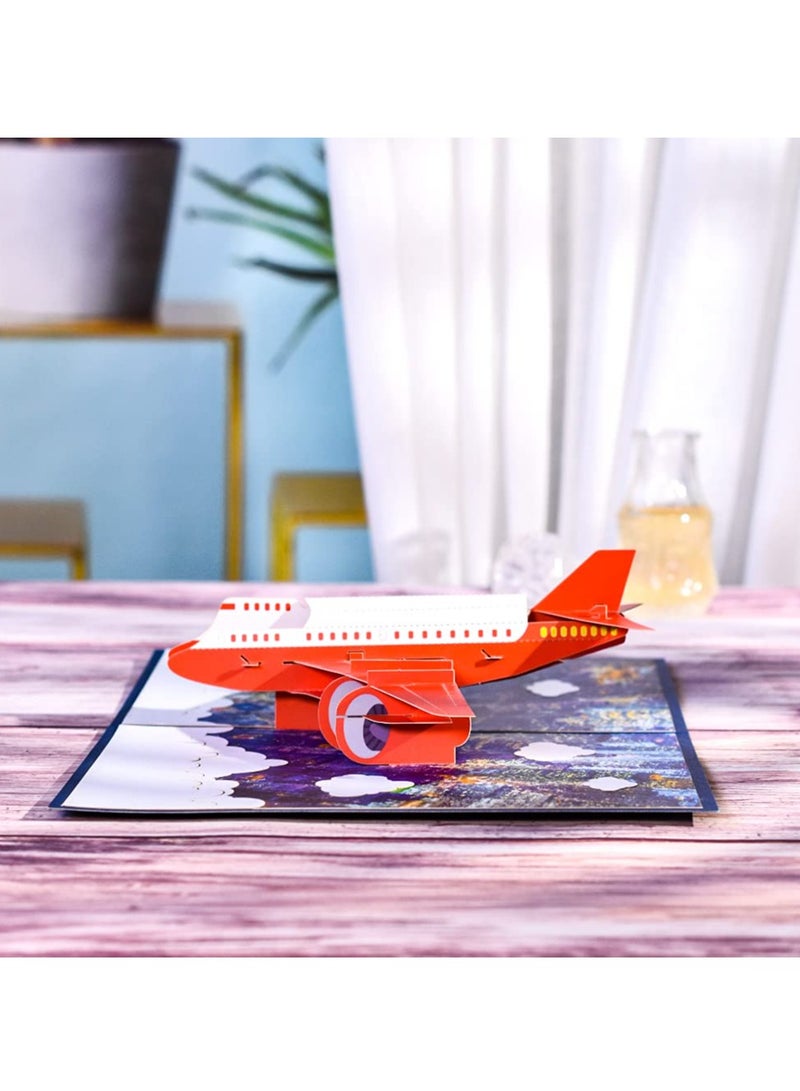SOLARAE 3D Airplane Pop-Up Card - Handmade Greeting Card for All Occasions: Happy Birthday, Anniversary, Graduation, Congratulations, Father's Day, Retirement, Get Well Wishes for Pilots & Travelers. - Image 5