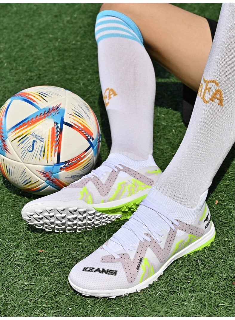SKT Shiketro Adult Non-Slip Professional Training Football Shoes, Fold-Resistant And Non-Deformable, High-Top Protective Breathable Long-Spike Shoes, Suitable For Men And Women On Artificial Grass - Image 2