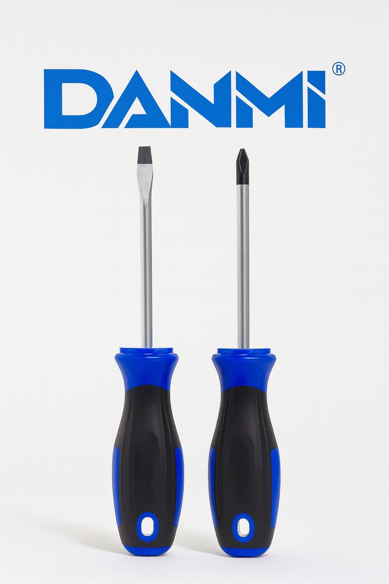 دانمي طقم مفكات يدوي احترافي 2 قطعة من DANMI – مقبض مانع للانزلاق – رأس مغناطيسي – شفرة مطلية بالكروم – ART:160192 - Image 2