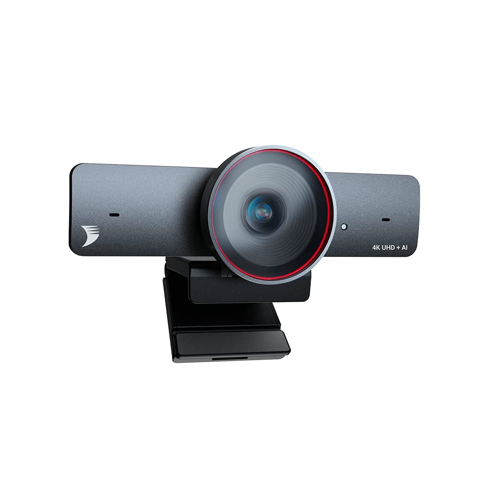 WYRESTORM 4K AI Tracking Conference Webcam, Auto Framing & Presenter Tracking, 120° Wide Angle, Dual Noise Cancelling Mics, Privacy Cover, USB Plug & Play, Zoom Certified for Teams Meeting Rooms