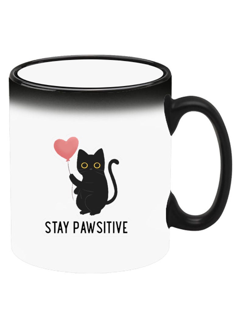 Theodor Color Changing Heat Sensitive Ceramic Mug, Image Revealed When HOT Liquid is Added! Stay Pawsitive - Image 2